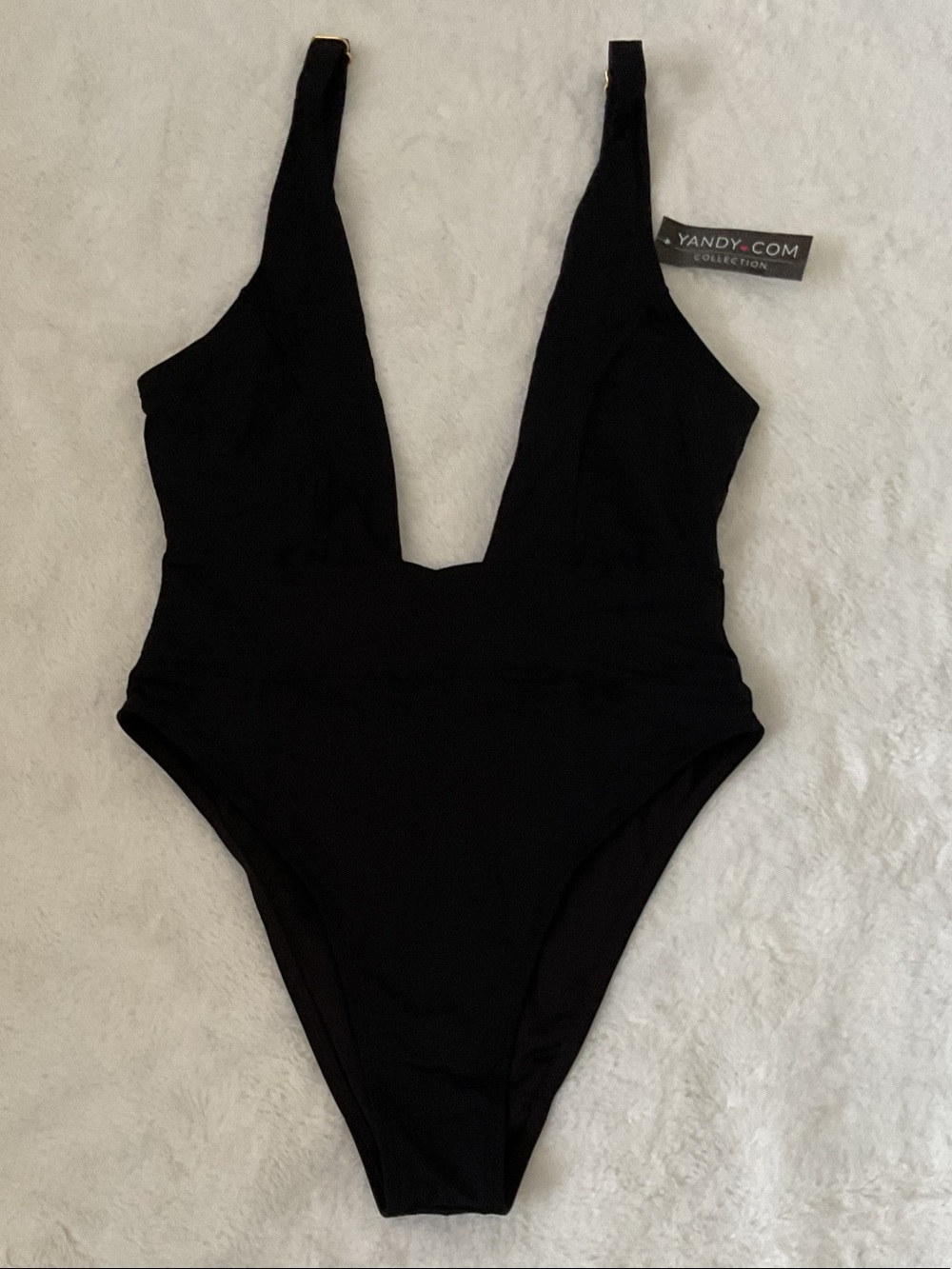 Yandy Black V-Neck One-Piece Swimsuit